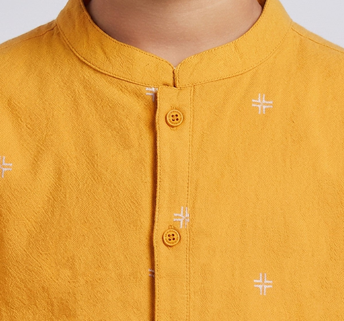 All Over Embroidered Shacket Yellow