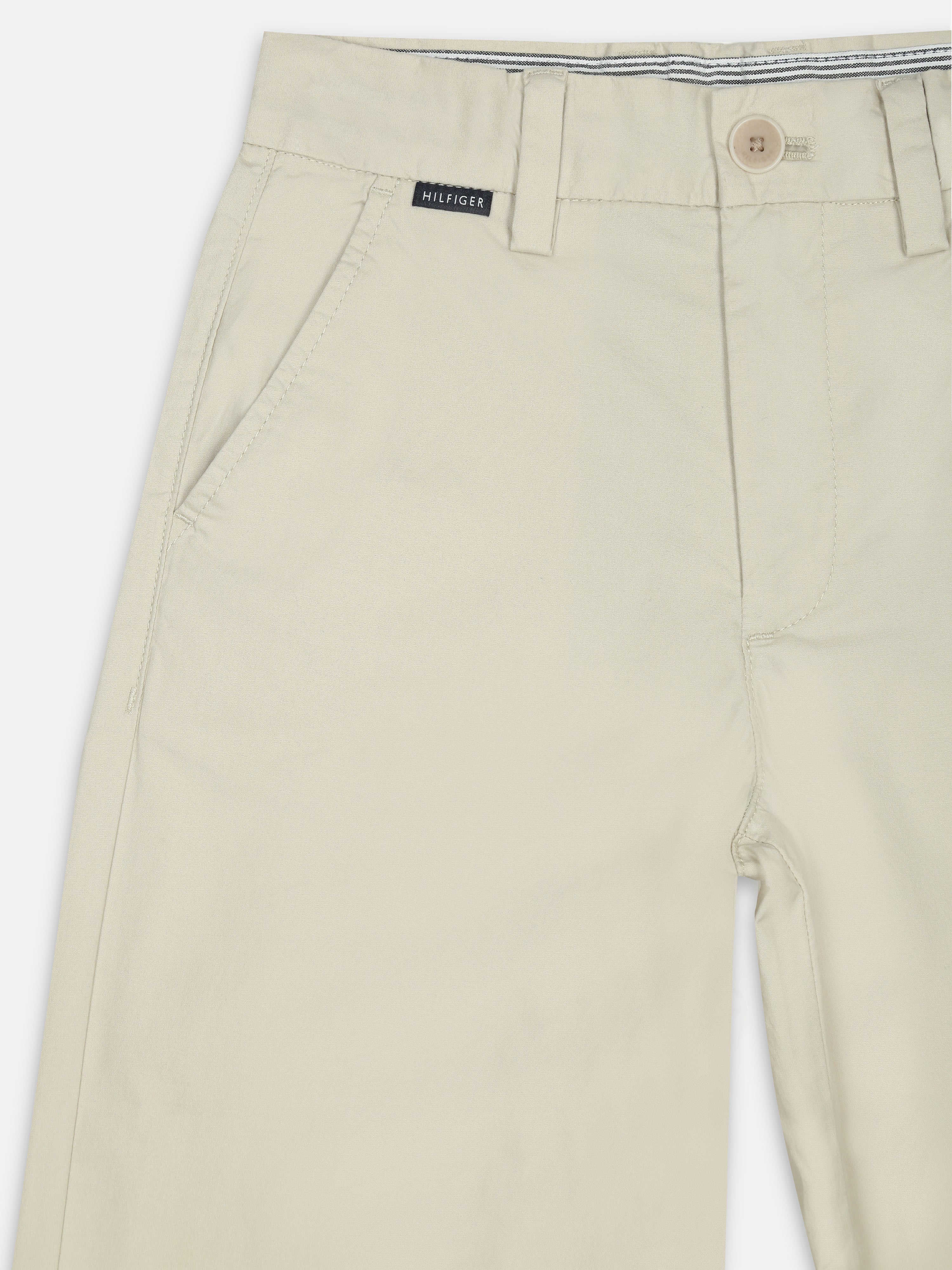 Boys Beige Baggy Fit Mid Rise Chinos