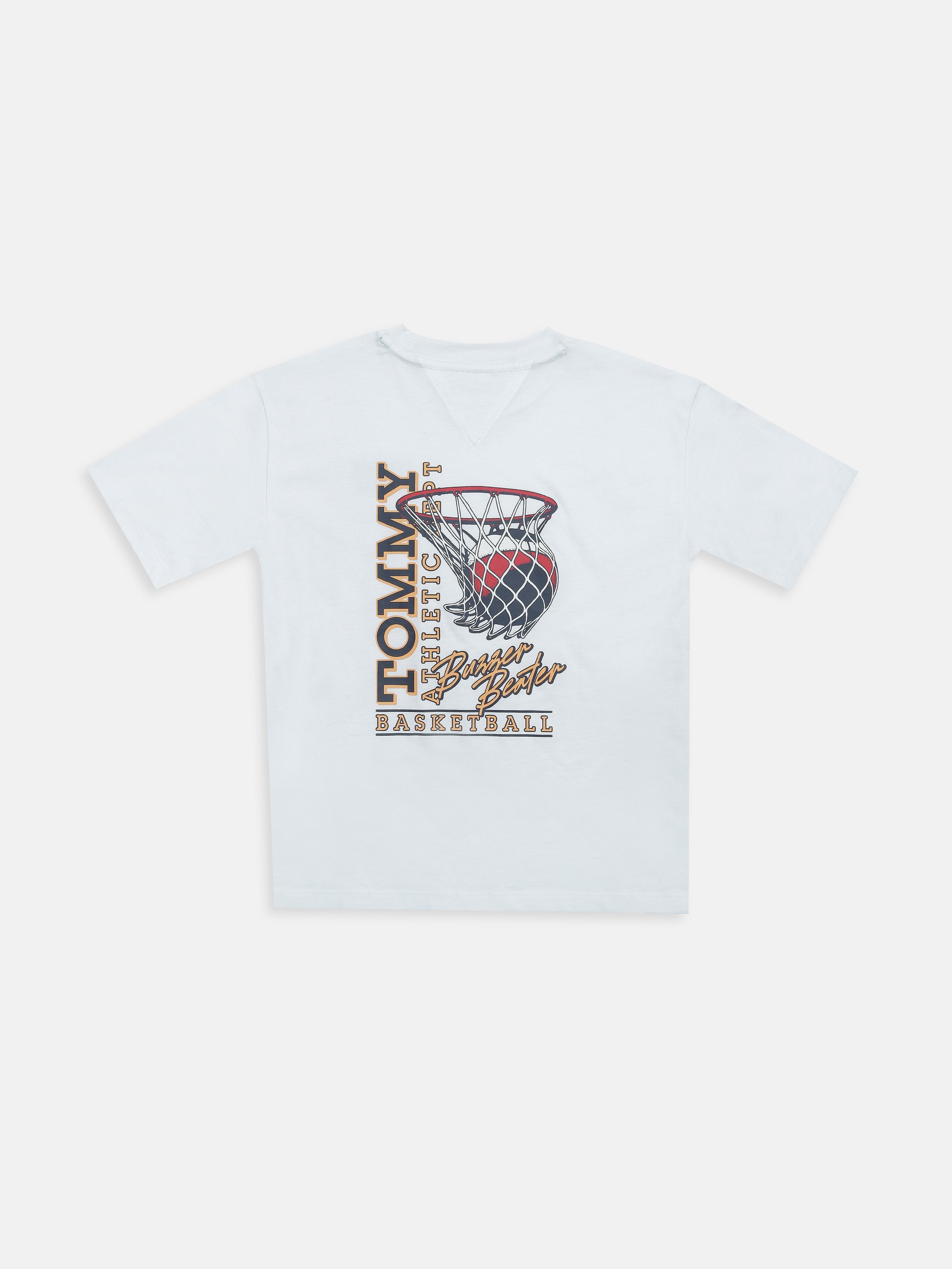Boys White Graphic Crew Neck Comfort Fit T-Shirt