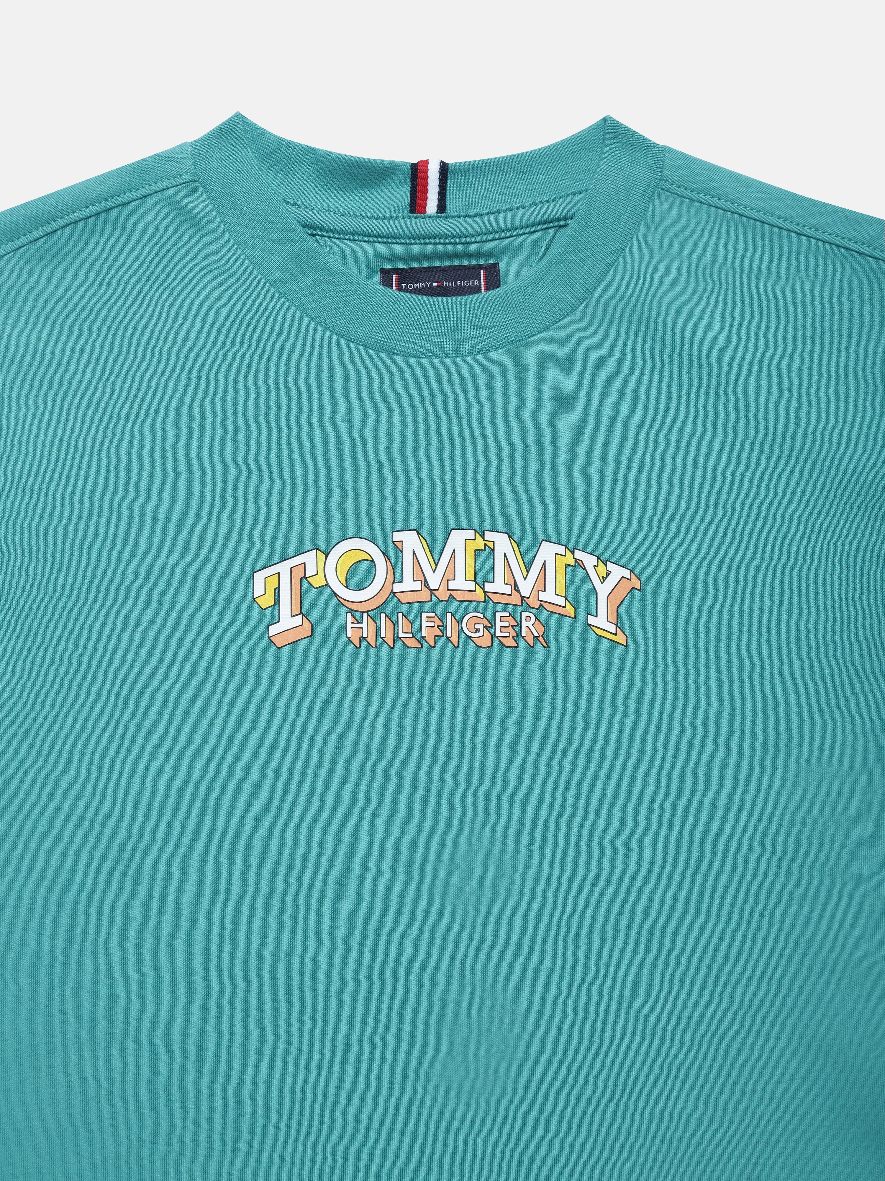 Boys Teal Logo Crew Neck Comfort Fit T-Shirt