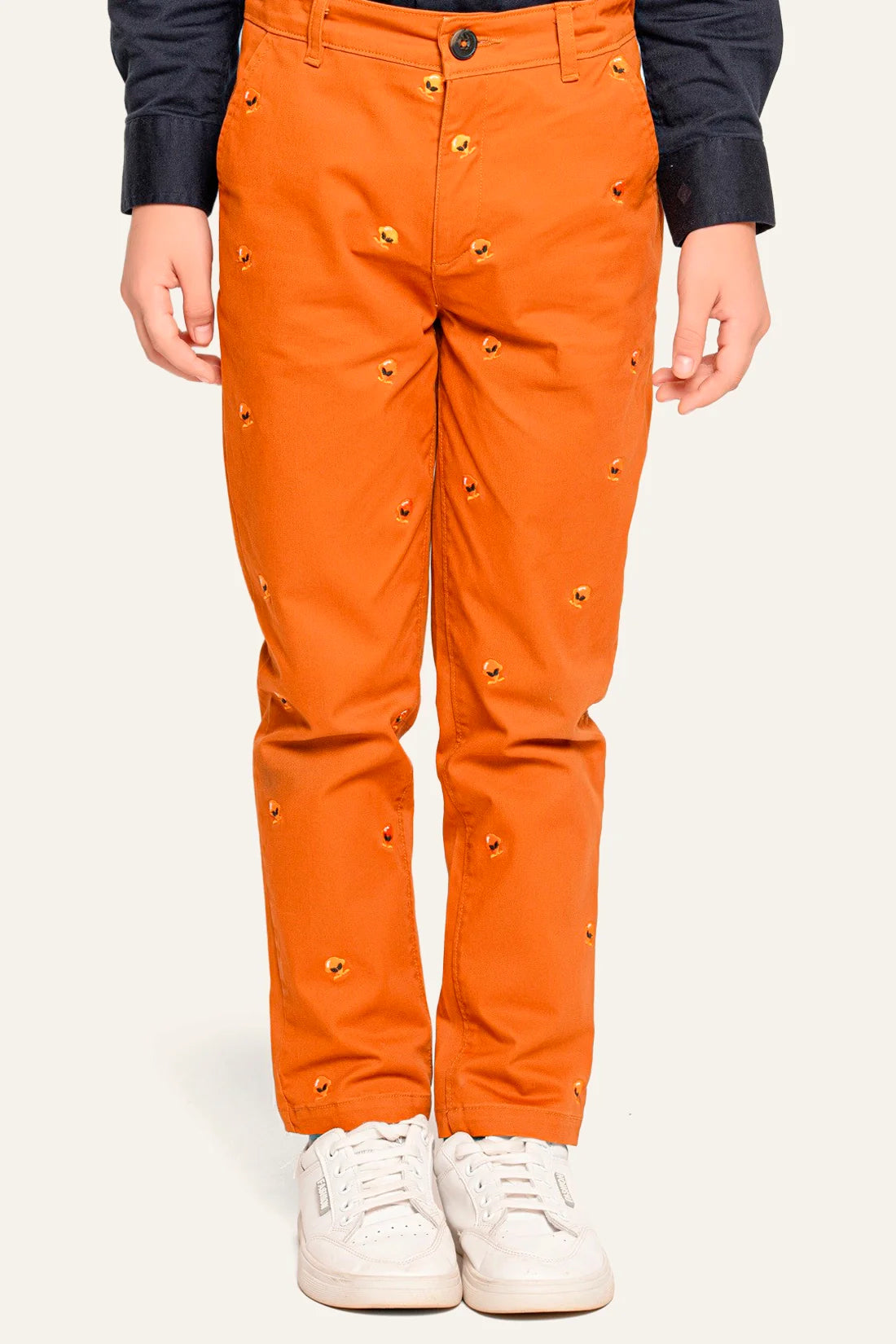 Boys Rust Straight Fit Cotton Formal Trouser