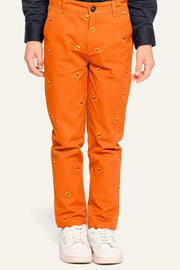 Boys Rust Straight Fit Cotton Formal Trouser
