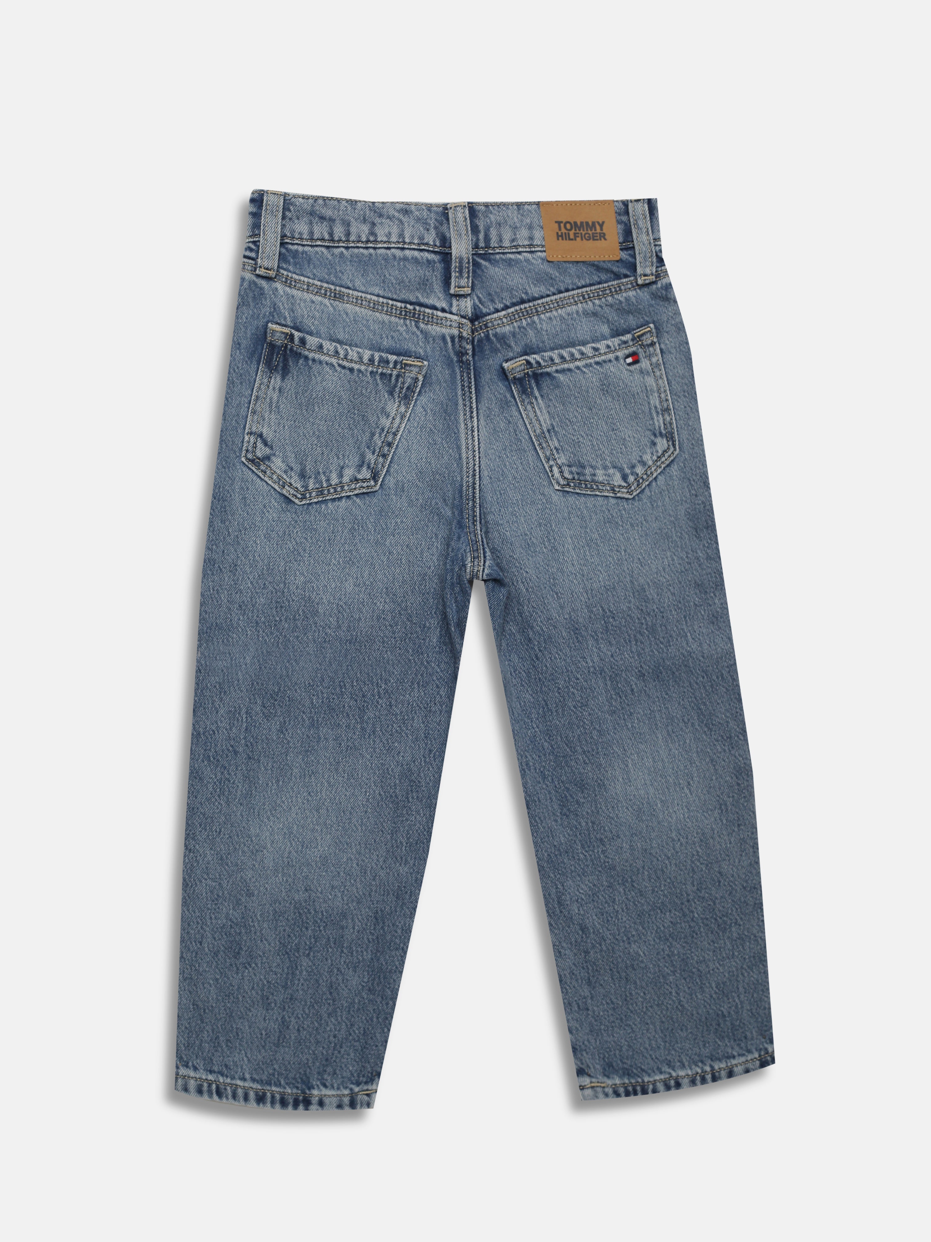 Boys Light Blue Relaxed Fit Mid Rise Jeans