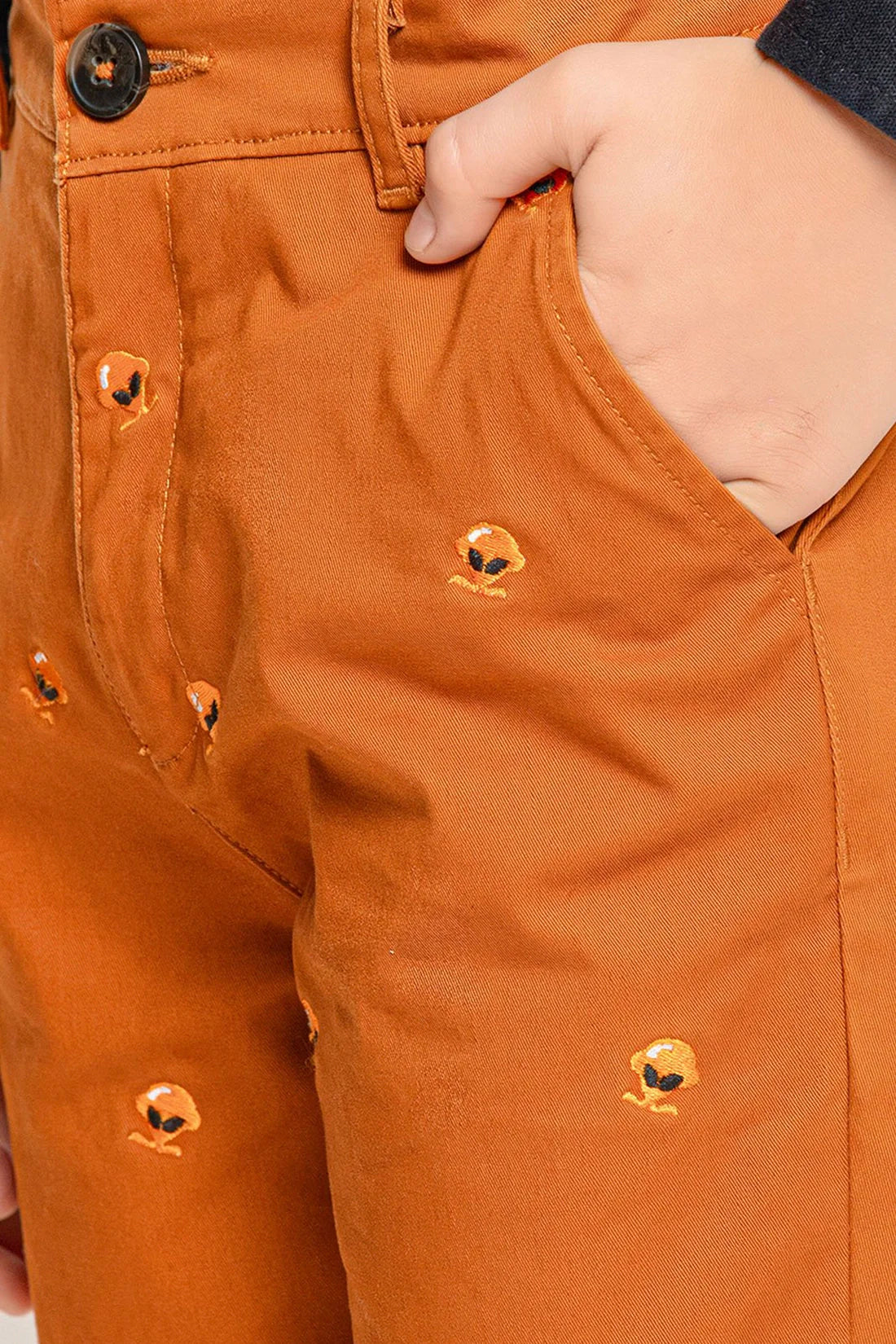 Boys Rust Straight Fit Cotton Formal Trouser