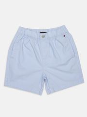 Boys Blue Solid Cotton Blend Non-Denim Bottom Regular Fit