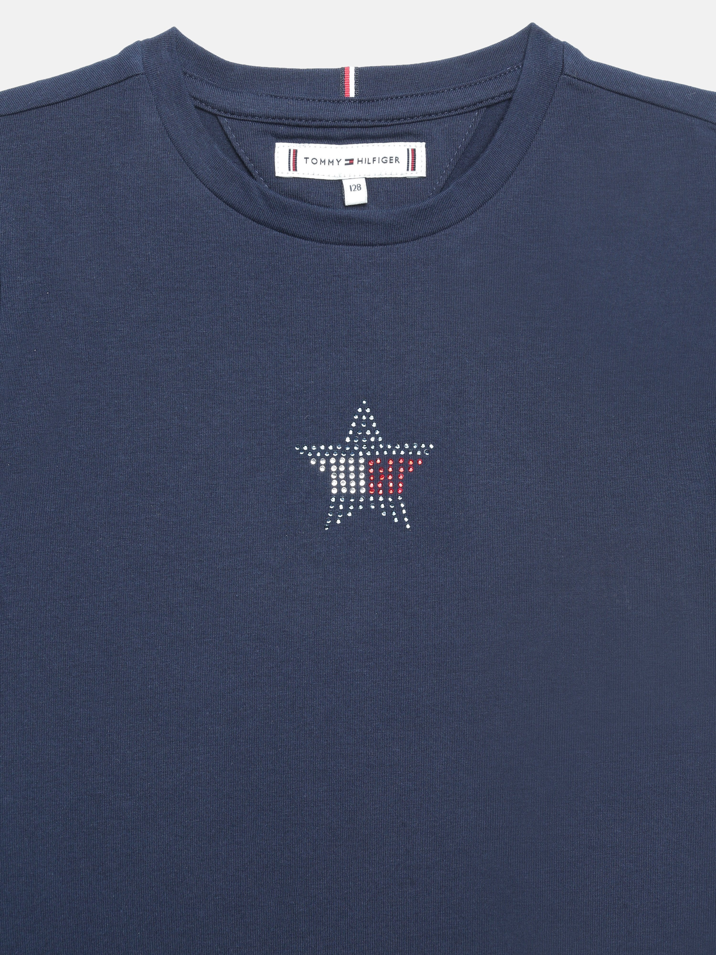 Boys Navy Solid Crew Neck Knit T-Shirt