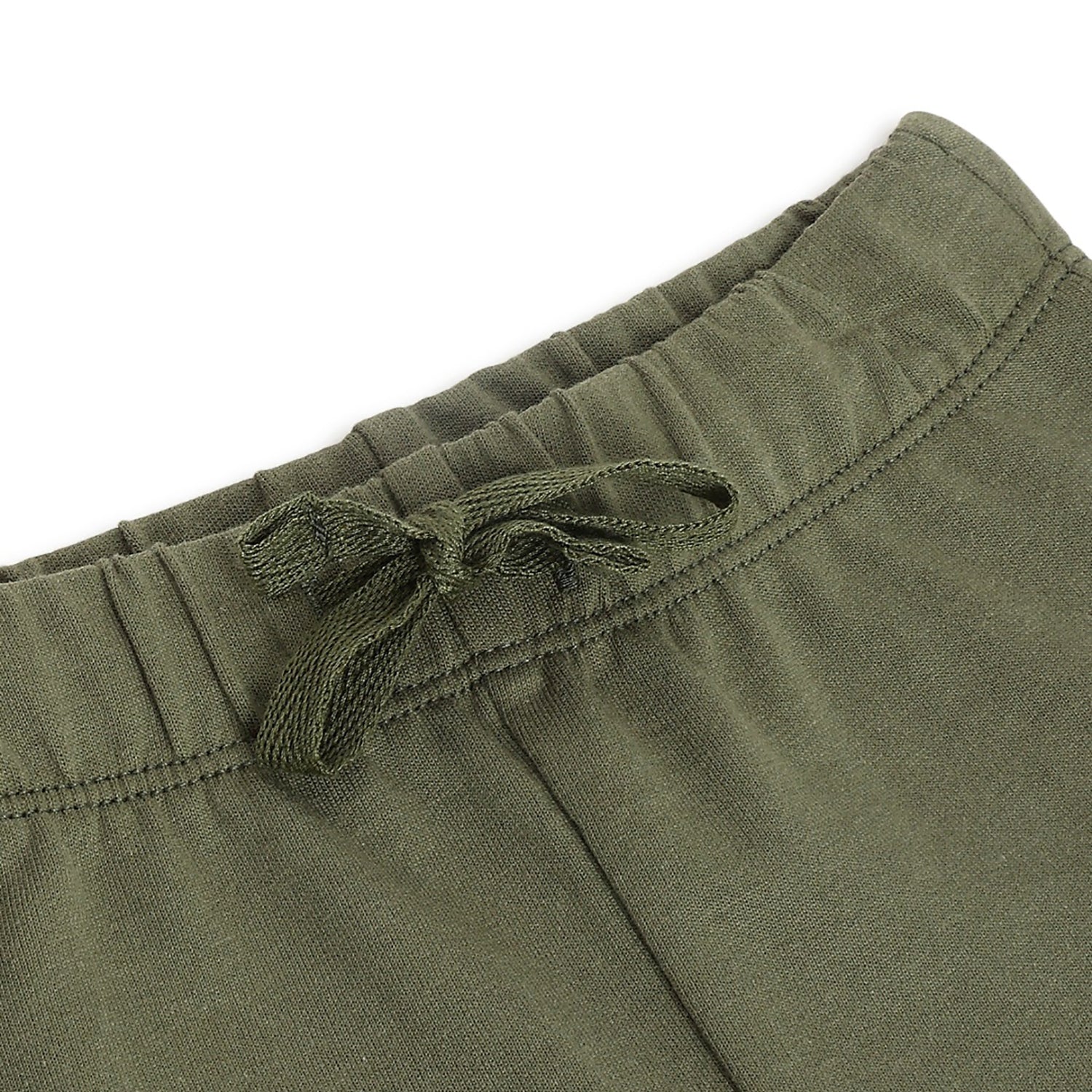 Boys Medium Green Cotton Shorts with Regular Fit