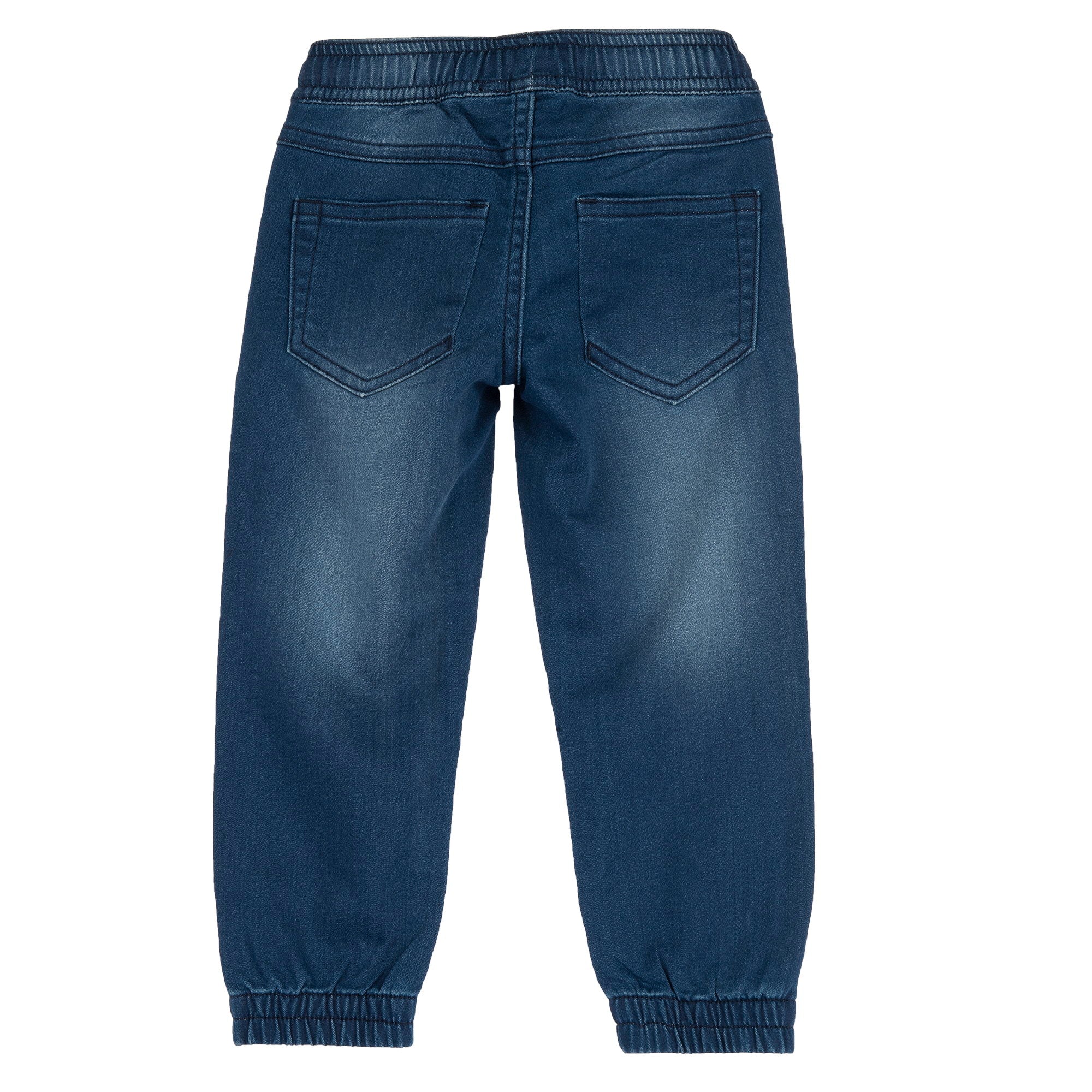 Boys Medium Blue Cotton Rich Long Trousers with Regular Fit