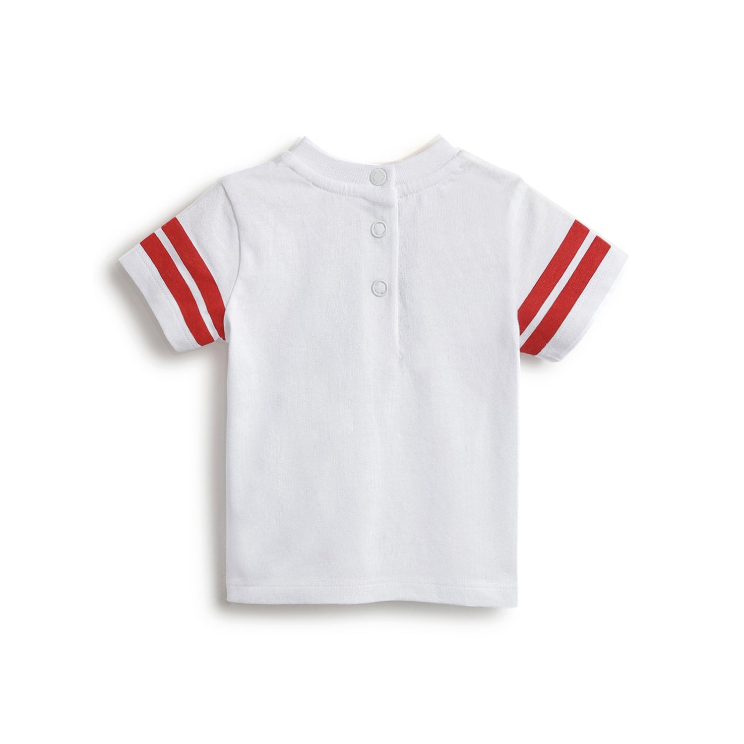 Boys White Graphic Printed Cotton T-Shirt with Regular Fit