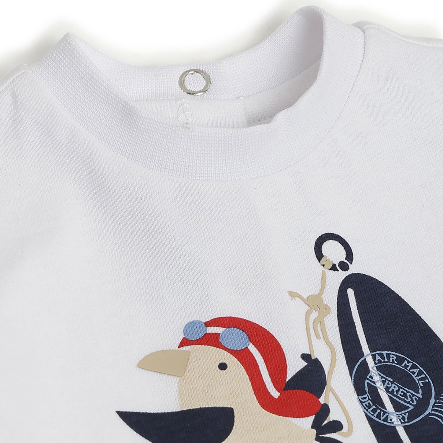 Boys White Graphic Printed Cotton T-Shirt with Regular Fit