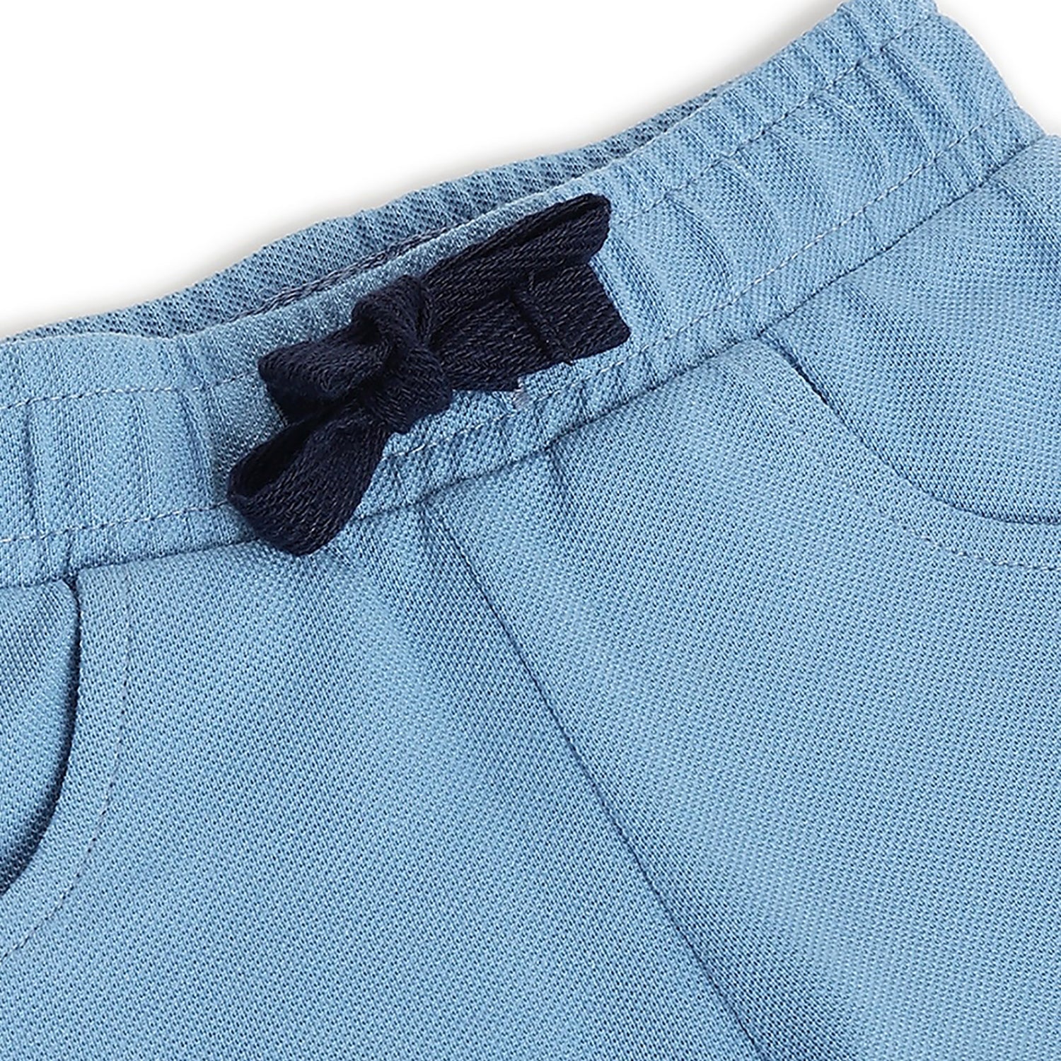 Boys Medium Light Blue Cotton Printed Shorts in Regular Fit