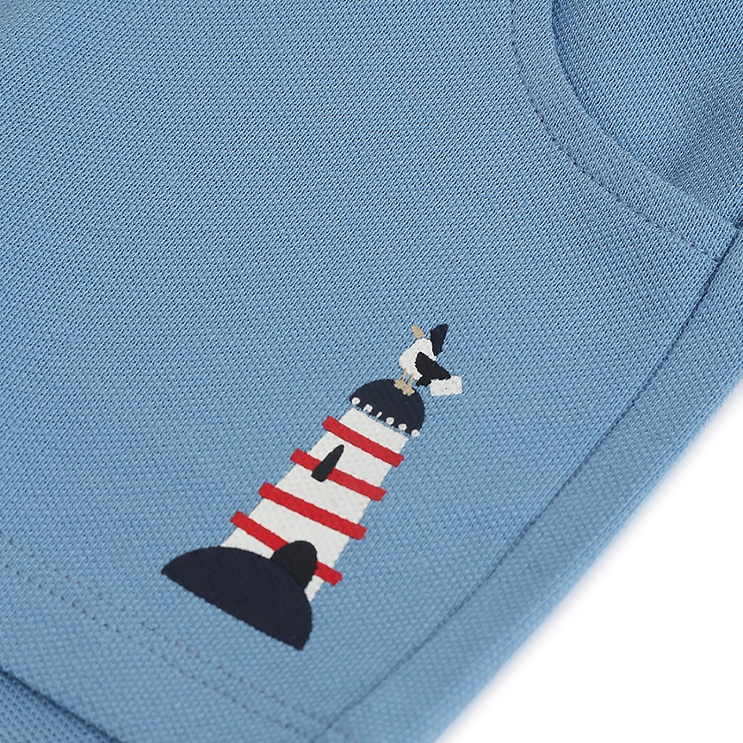 Boys Medium Light Blue Cotton Printed Shorts in Regular Fit