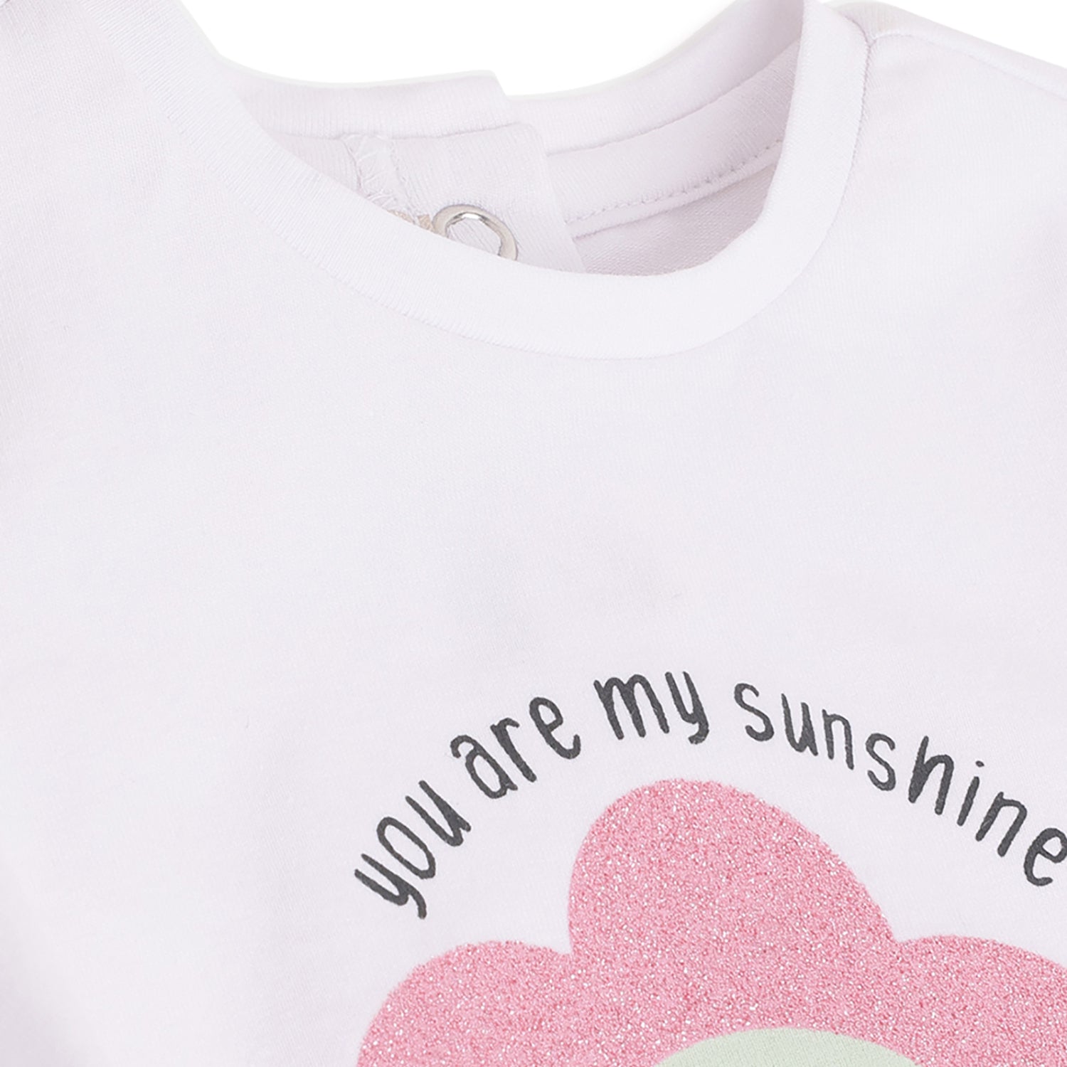 Girls White Graphic Printed Cotton Stretch T-Shirt with Regular Fit
