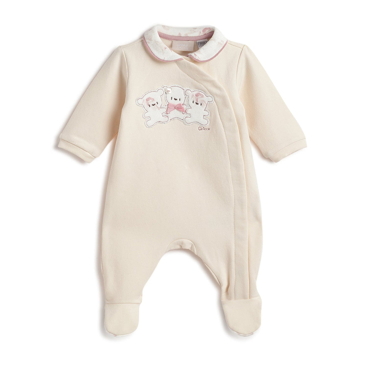 Girls Beige Graphic Fleece Jumpsuit