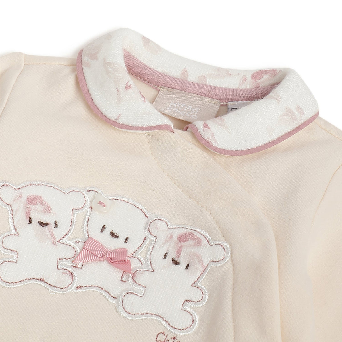 Girls Beige Graphic Fleece Jumpsuit