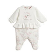 Girls White Graphic Jersey Jumpsuit