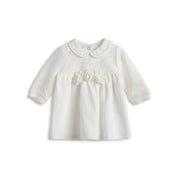 Girls White Embellished Chenille Dress