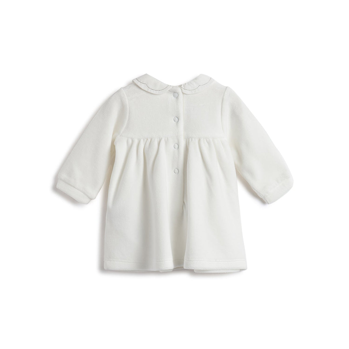 Girls White Embellished Chenille Dress