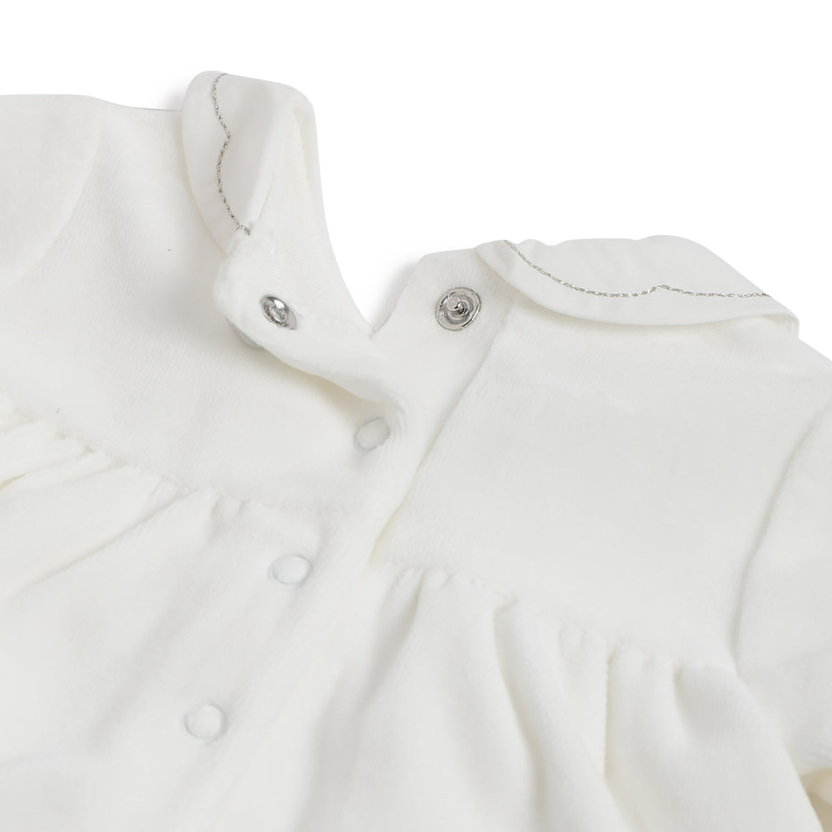 Girls White Embellished Chenille Dress