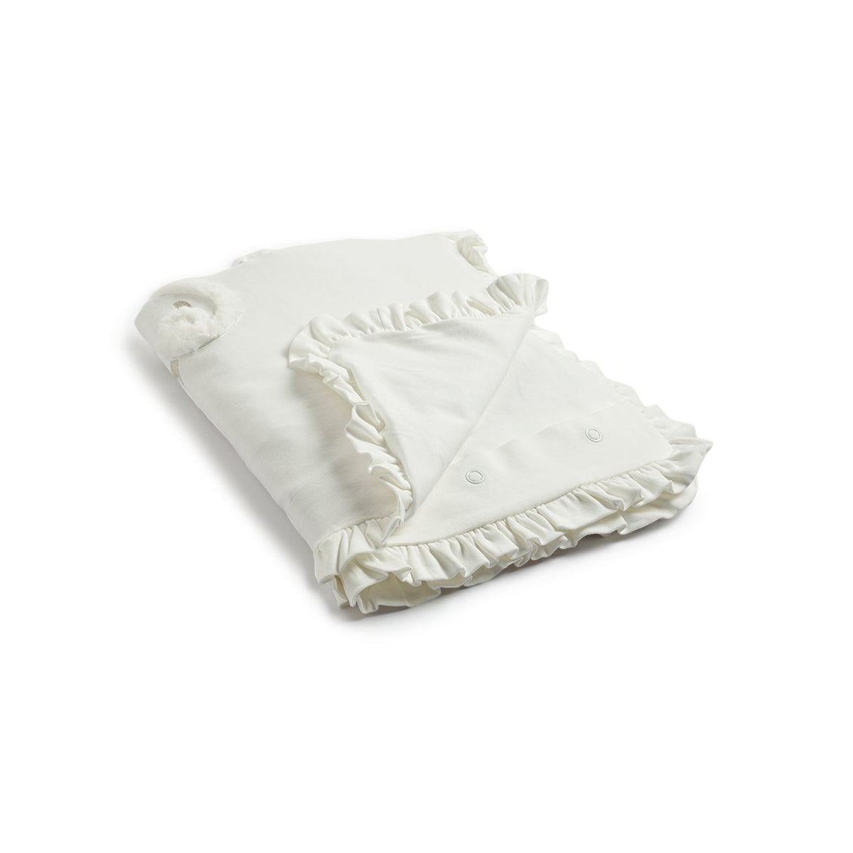 Girls White Graphic Chenille Baby Blanket
