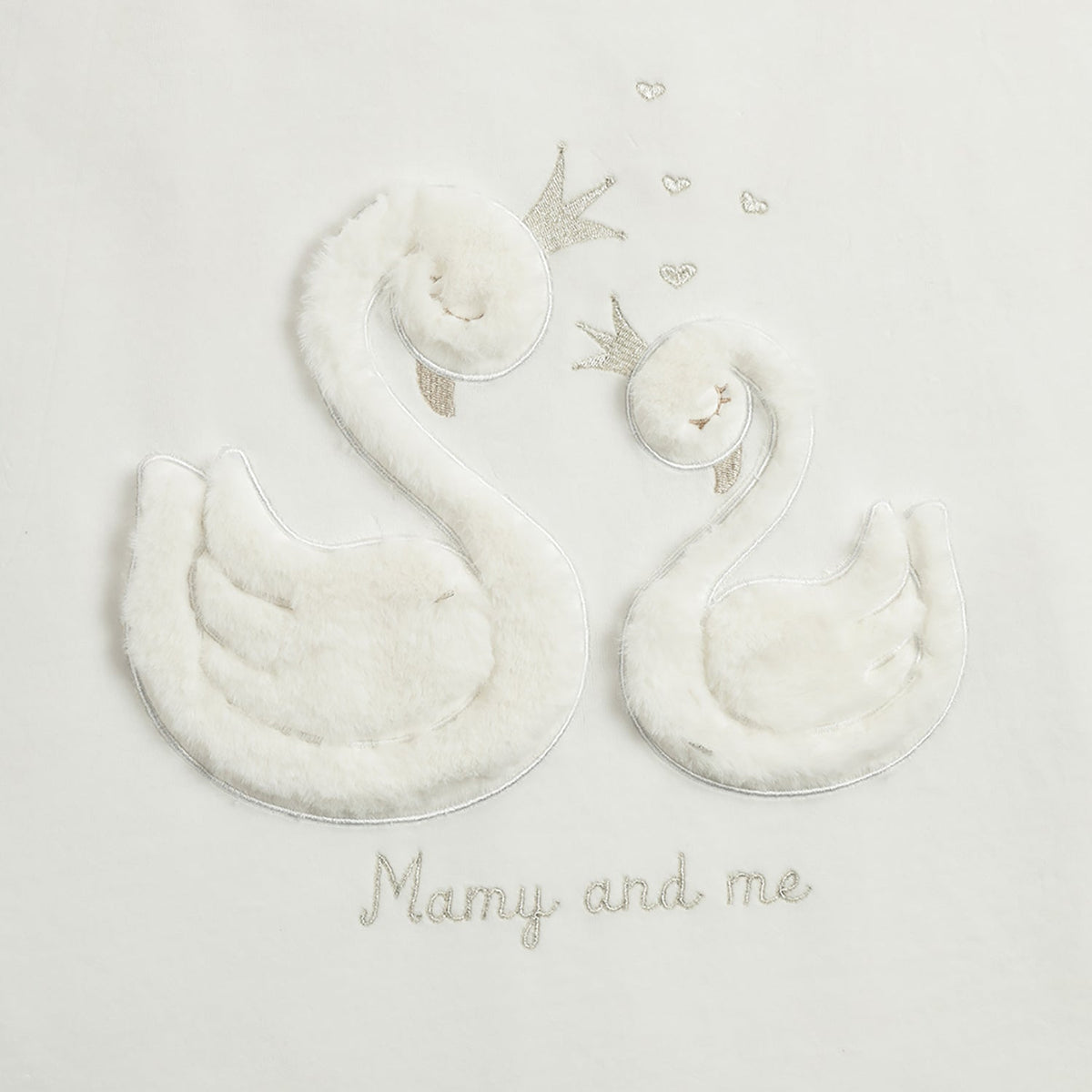 Girls White Graphic Chenille Baby Blanket