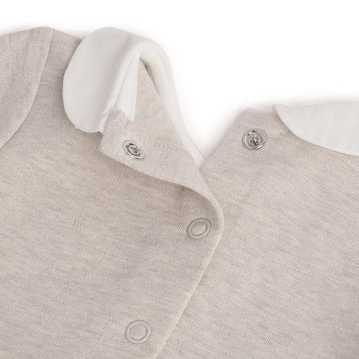 Girls Beige Colorblock Chenille Romper