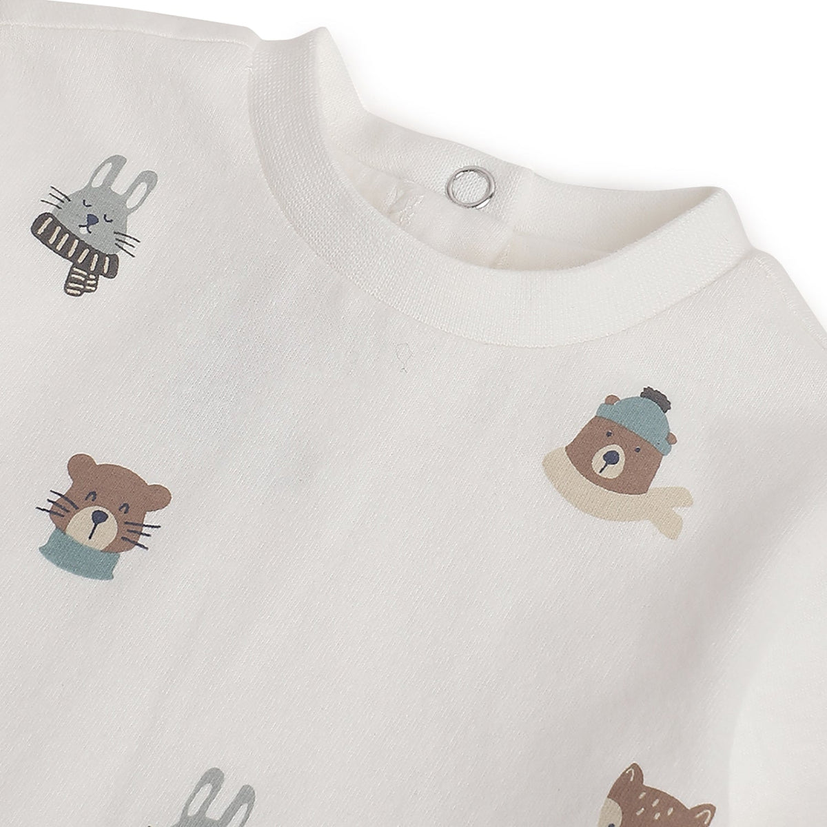 Boys White Forest Animal Cotton Jersey T-Shirt