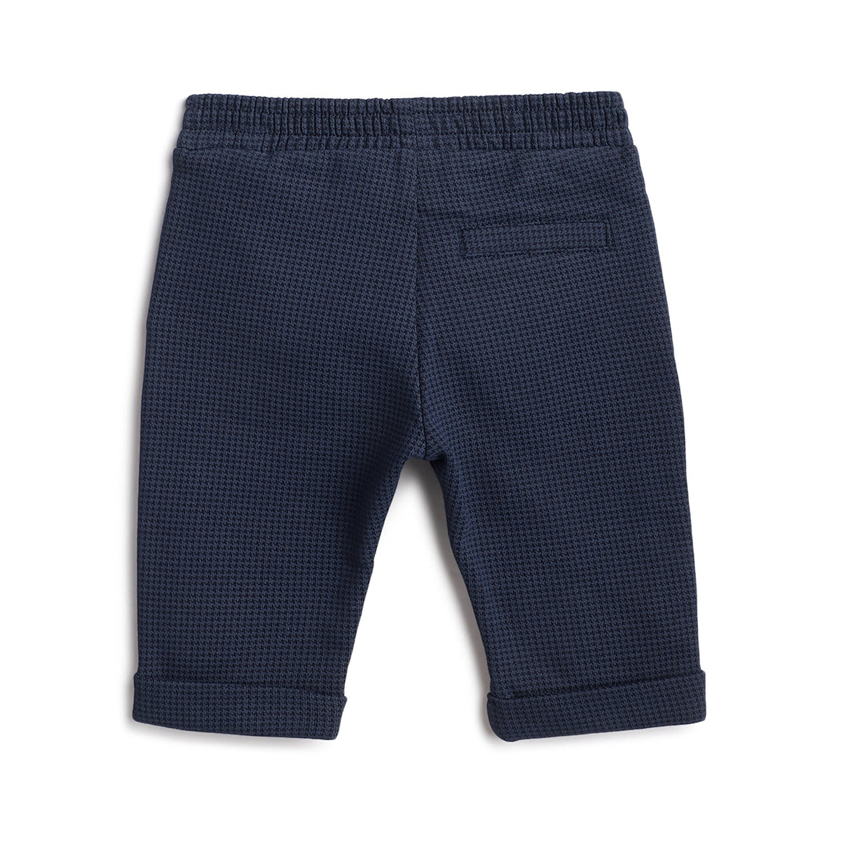 Boys Navy Checked Brushed Fleece Trousers