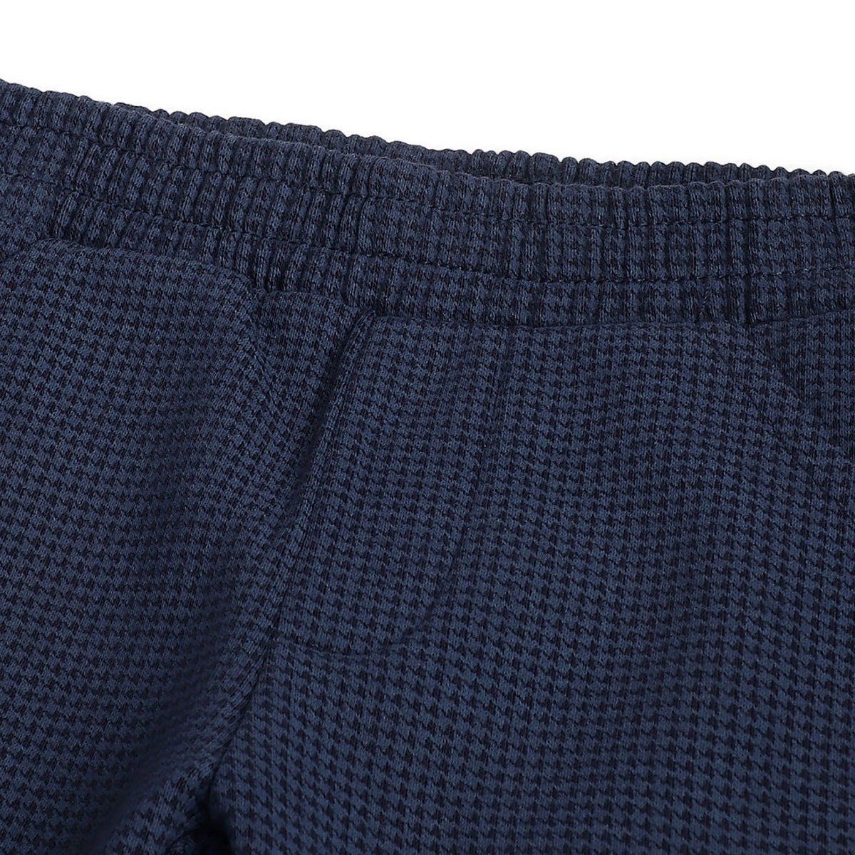 Boys Navy Checked Brushed Fleece Trousers