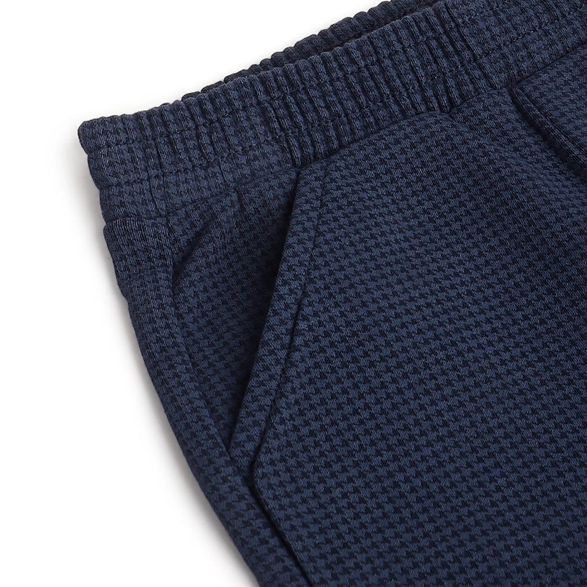 Boys Navy Checked Brushed Fleece Trousers
