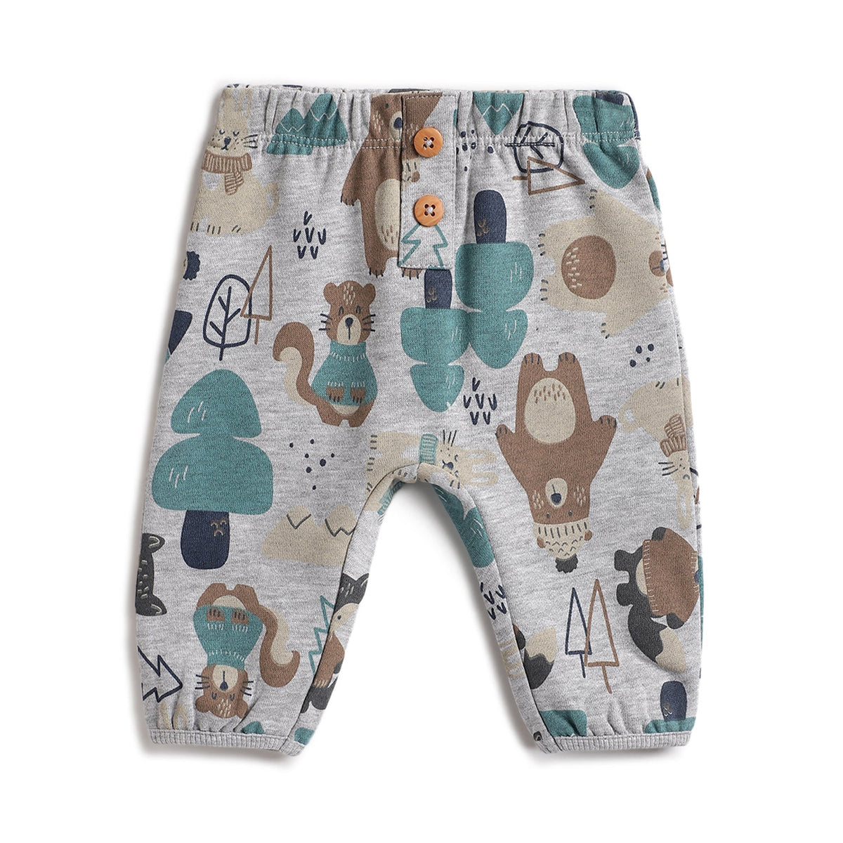 Boys White Woodland Cotton T-Shirt & Trousers Set