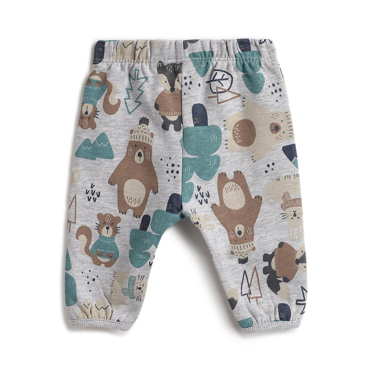 Boys White Woodland Cotton T-Shirt & Trousers Set