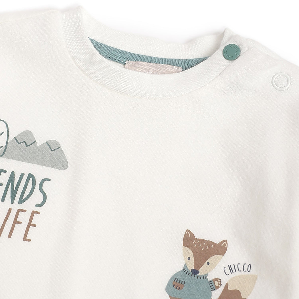 Boys White Woodland Cotton T-Shirt & Trousers Set