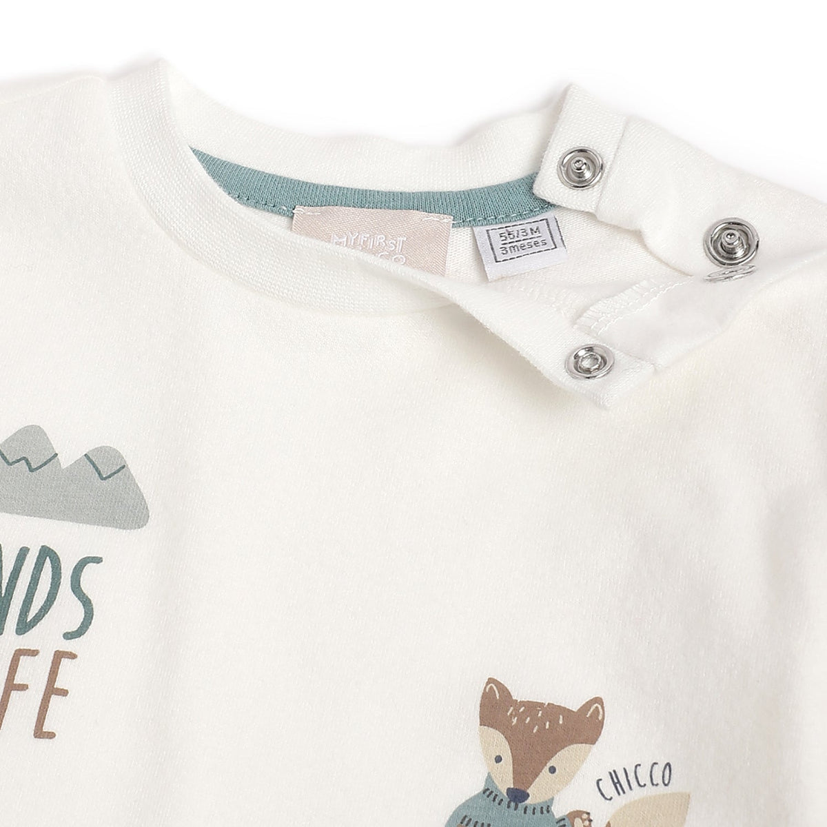 Boys White Woodland Cotton T-Shirt & Trousers Set