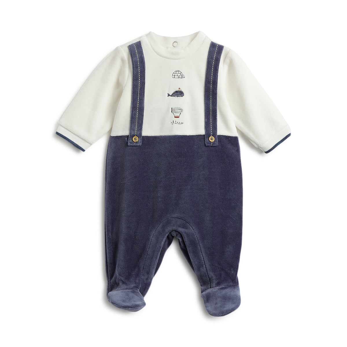 Boys Blue Graphic Chenille Jumpsuit