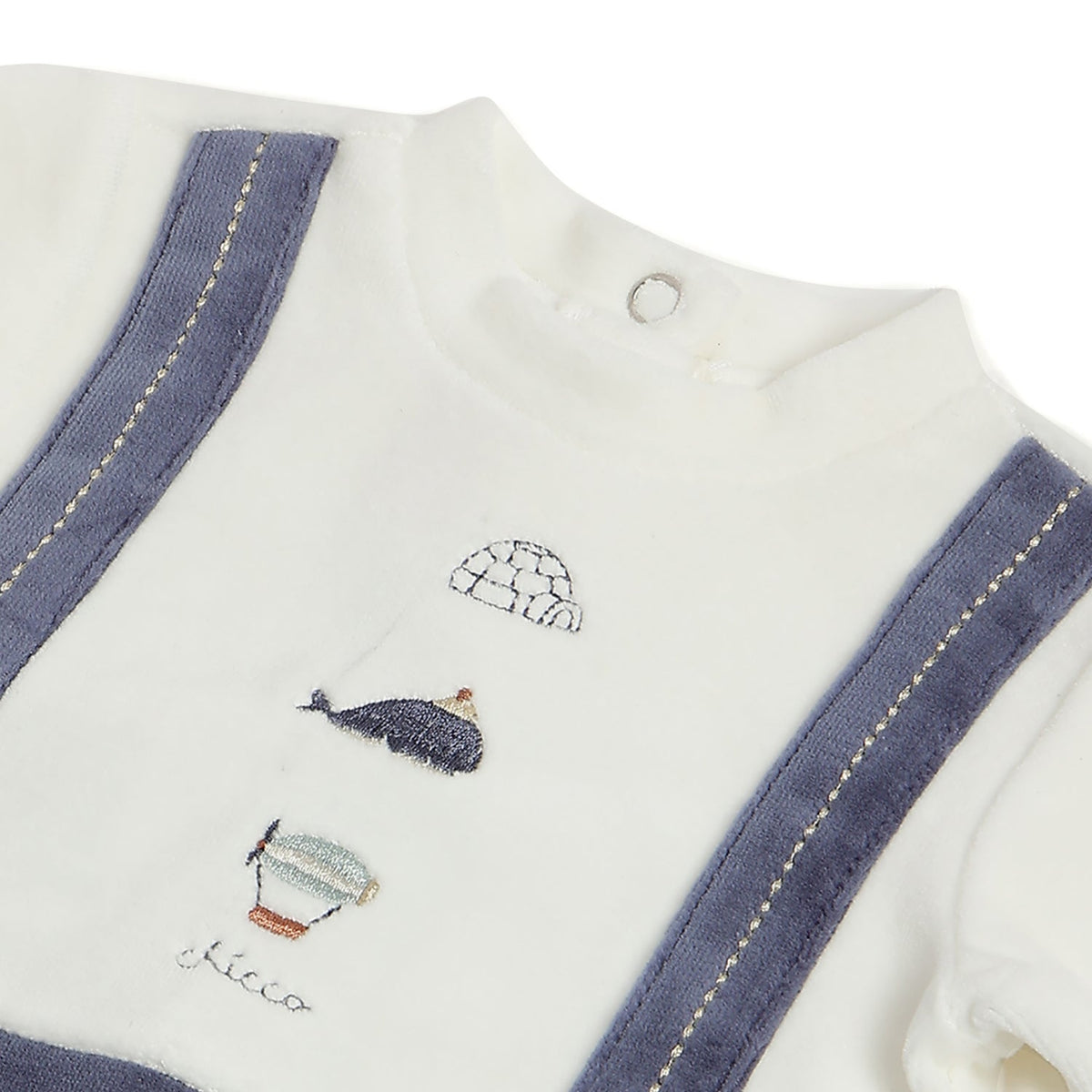 Boys Blue Graphic Chenille Jumpsuit