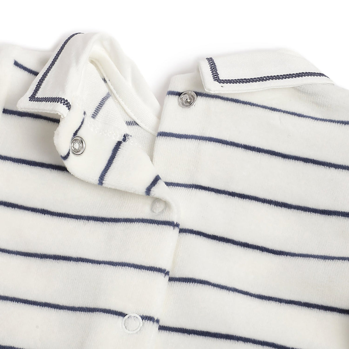 Boys White Striped Chenille Suit