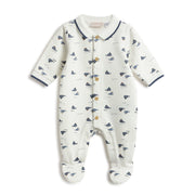 Boys White Fleece Jumpsuit