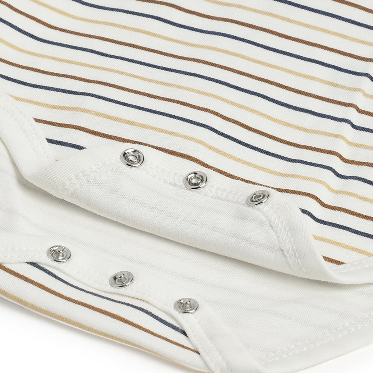 Boys White Striped Interlock Overalls Set