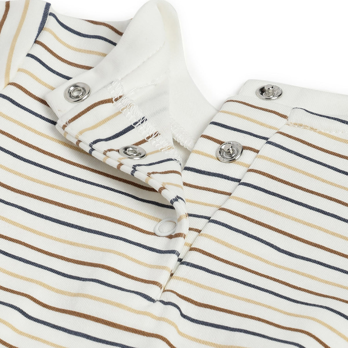 Boys White Striped Interlock Overalls Set