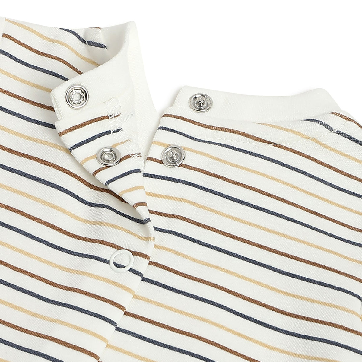 Boys White Striped Interlock T-Shirt & Trousers Set