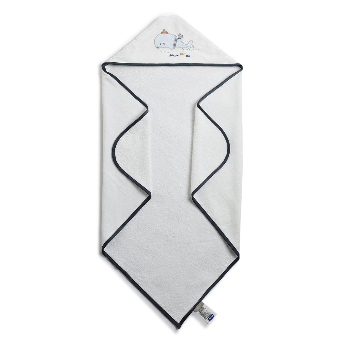 Boys White Graphic Terry Bathrobe