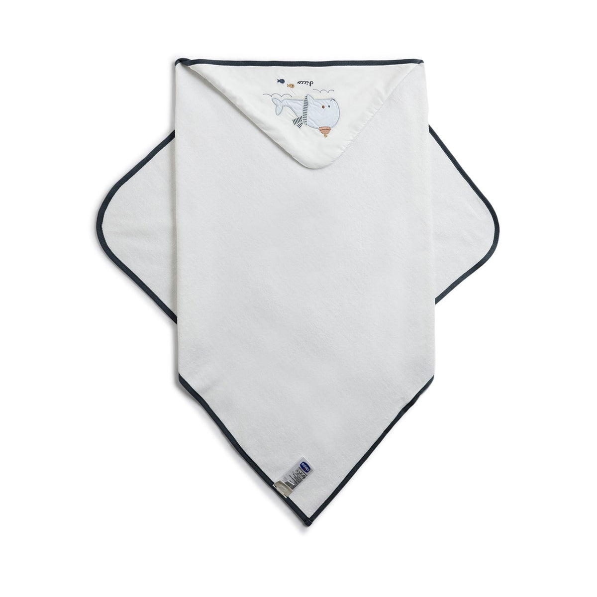 Boys White Graphic Terry Bathrobe