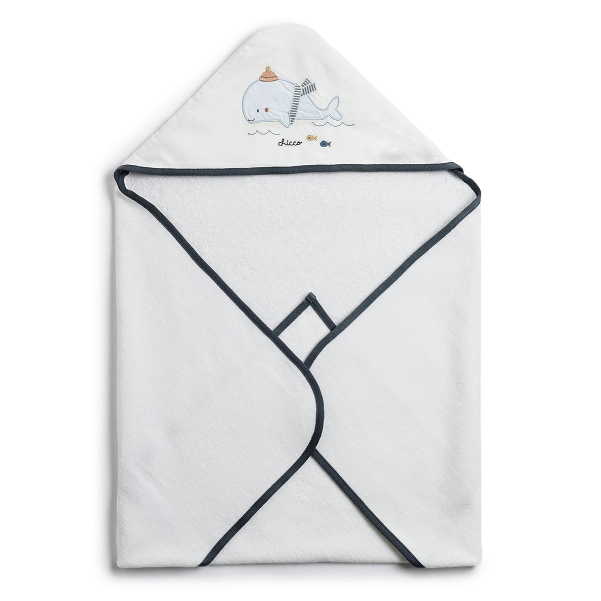 Boys White Graphic Terry Bathrobe