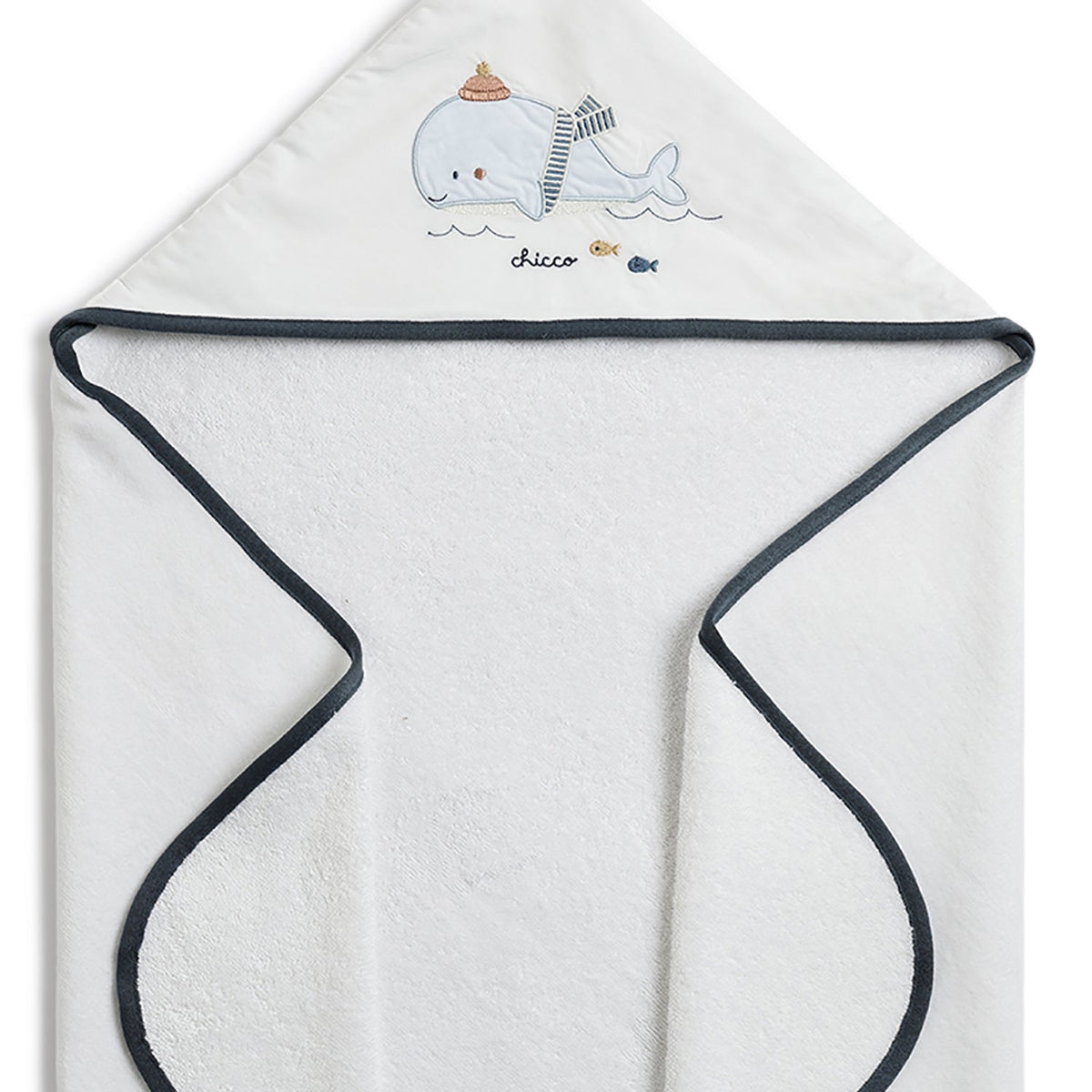Boys White Graphic Terry Bathrobe