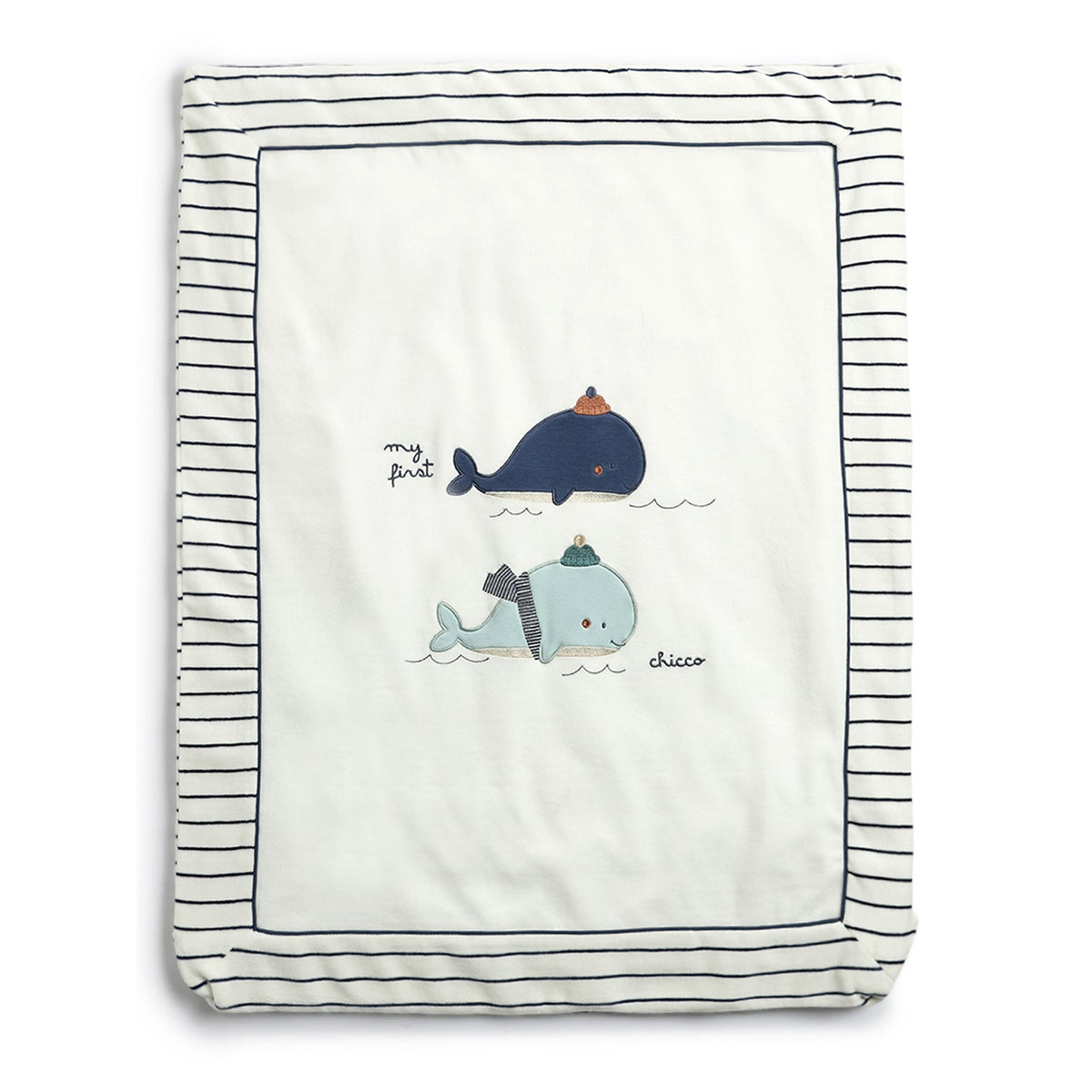 Boys White Graphic Chenille Baby Blanket
