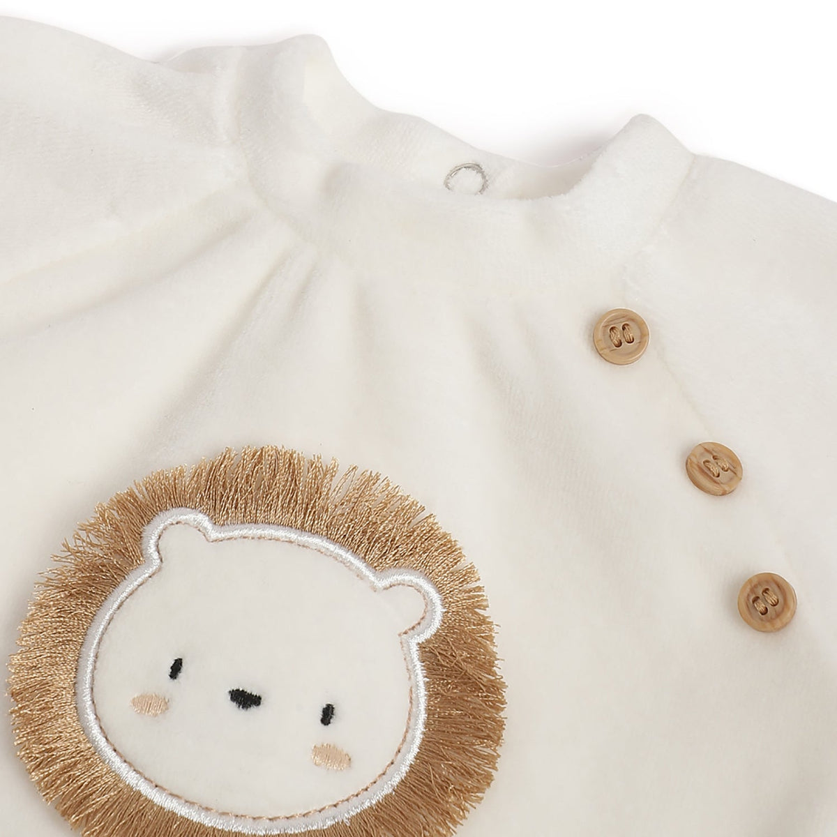 Boys White Embellished Chenille Suit