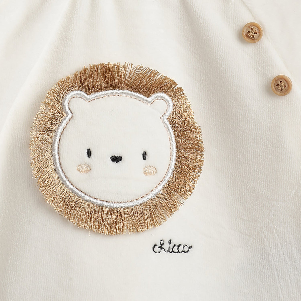 Boys White Embellished Chenille Suit