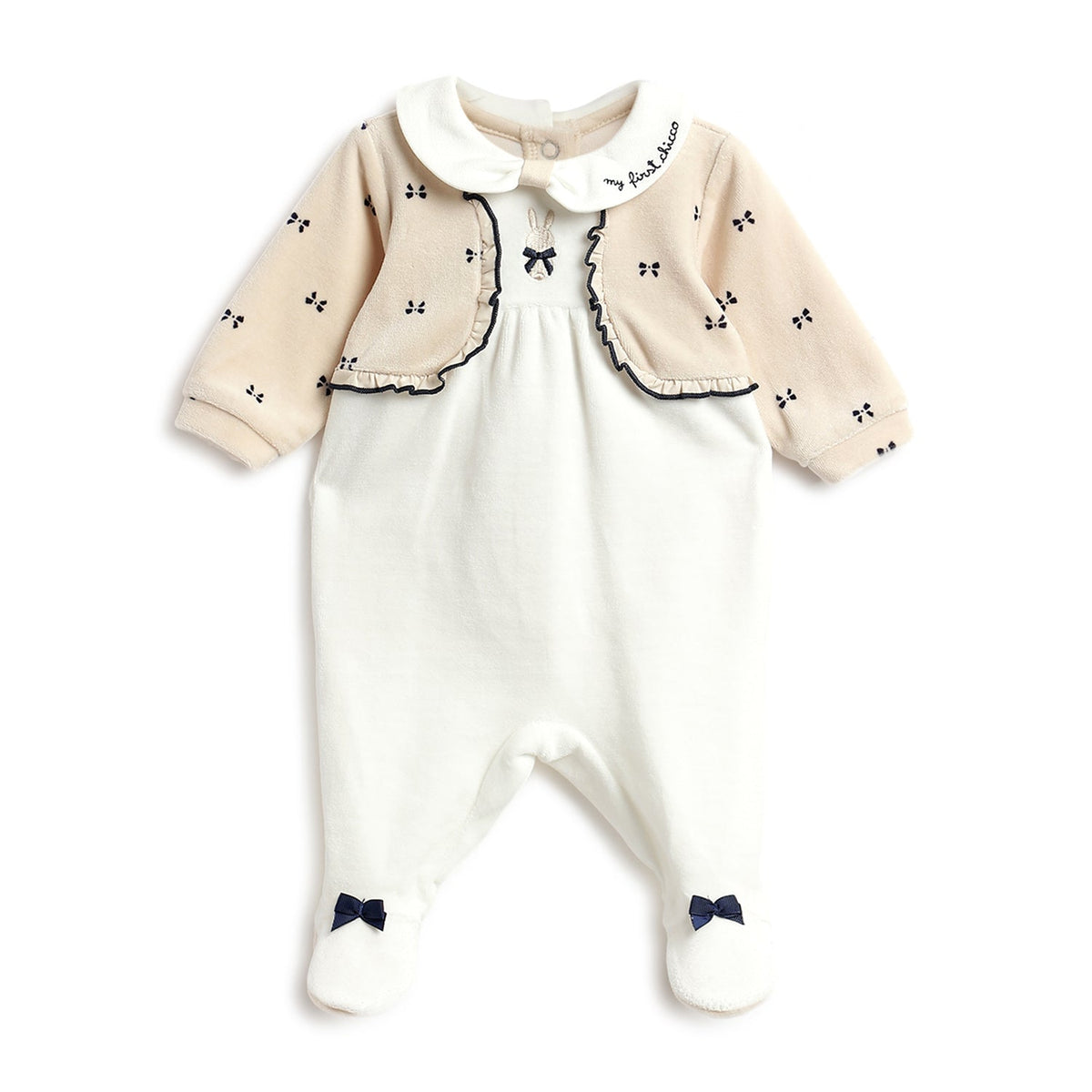 Girls White Graphic Chenille Jumpsuit