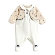 Girls White Graphic Chenille Jumpsuit